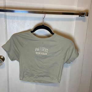 Pacsun Logo Raglan Baby Tee in Seafoam